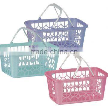 Colorful small picnic basket with carry handle