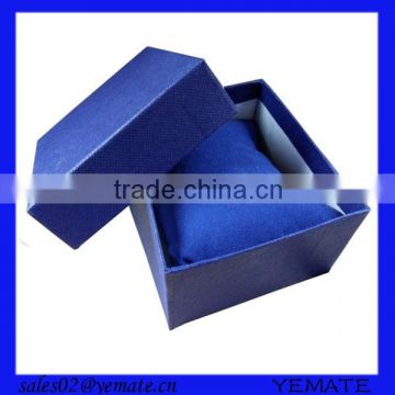 Wholesale price blue fancy paper mens hand watch packaging box with pillow inside