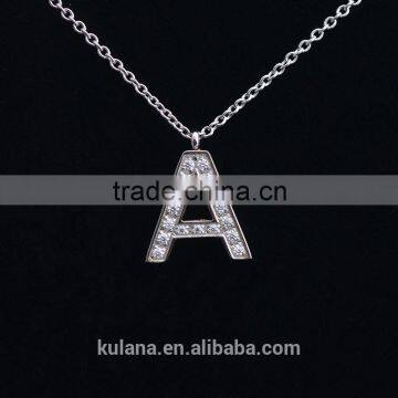 PN91412 Stainless Steel Jewelry Initial Letter Alphabet New Cute Chain Necklace