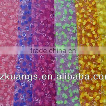 organza,rainbow printed organza fabric for dress and decoration