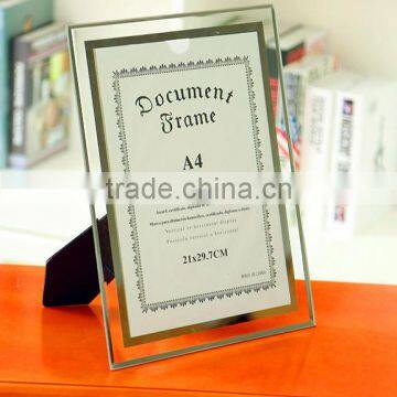 Modern bevel glass mirror photo picture poster frame for table standing