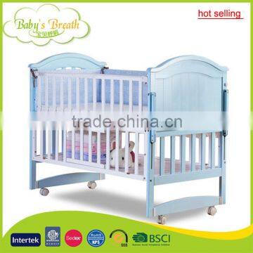 WBC-22B hot selling euro UK style multi-purposes baby cot dimensions, baby cot wheels