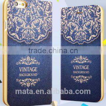 Glod Foil Painting Ultra Thin Breathable Leather Case For iphone 6
