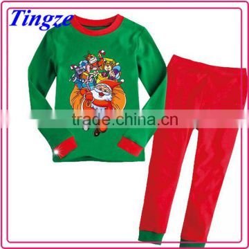 2015 wholesale new style kids fabric for cotton Santa Claus christmas children pajamas