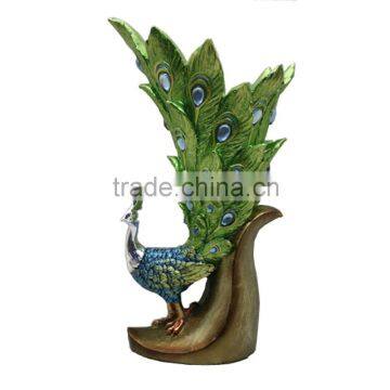 Resin Animal Figurine Ornate Peacock Statue Flower Pot for Sale