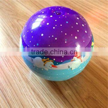 Customized pattern christmas tin ball & christmas decorative candy ball