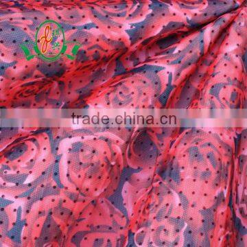 Breathable Sexy Girl Hot Saling Flocking Mesh Printing Fabric/Net Printed Underwear Fabric