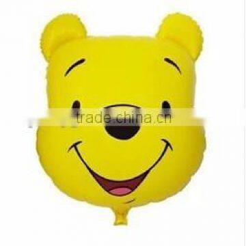 Hot sale yellow color Winnie balloon foil helium balloon for children's toys birthday decoration,cartoon balloons