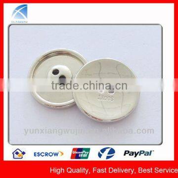 YX1245 Metal Shiny Silver Large Custom Shirt Buttons