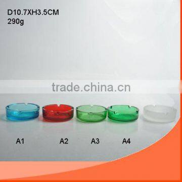 D10.7CM ROUND COLORED GLASS ASHATRAY