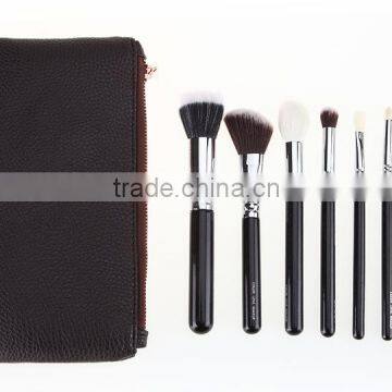 custom private label 8 piece makeup brush set with luxury pouch