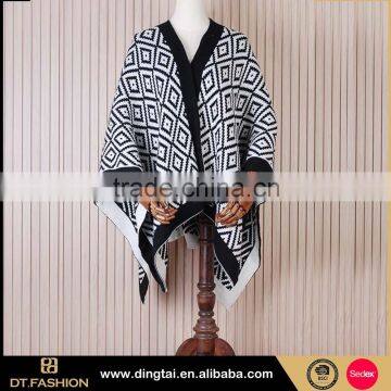 Classic black white double color instant hijab shawl