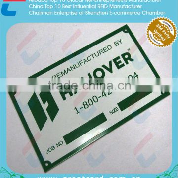 Customized Aluminium metal Business card , Metal Aluminium tag