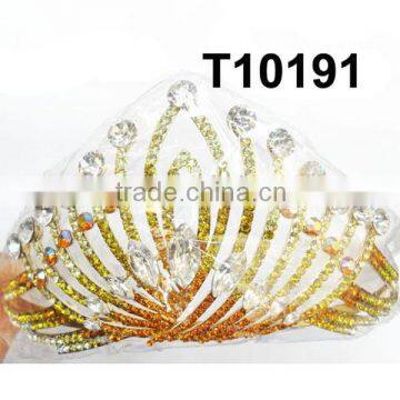 Wedding Rhinestone Gold Tone Bridal Flower Bridal Crown photo-3