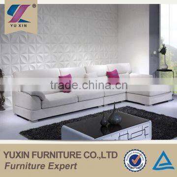 2015 new elegant pure white large living room sofa furniture for heavy people