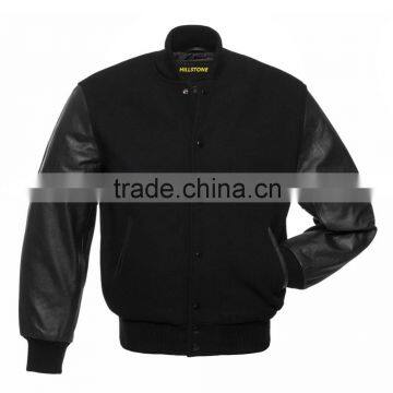 Custom Varsity Jacket / Wool Varsity Jackets / All Wool Black Varsity Letterman Jacket