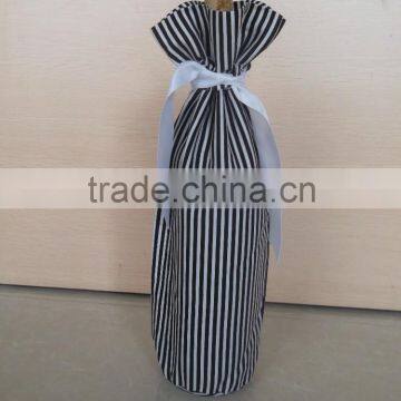 fancy cotton wine bag for bottle,elegant drawstring packing bag