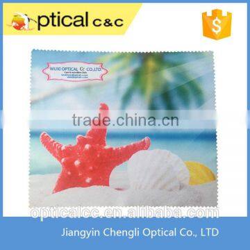 custom full color printing opp packing microfibre glass cleaning cloth