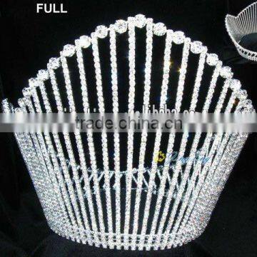 specil rhinestone tiara full round large pageant crown