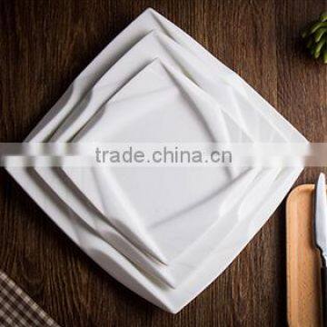 New style porcelain white square classy plate for home hotel