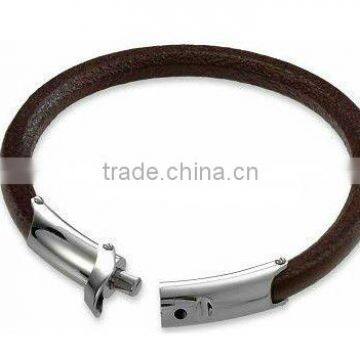 C006 inexpensive stainless steel clasps leather bracelets