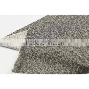 Classical Grey Polyester Cotton French Terry Cloth Knit Fabric