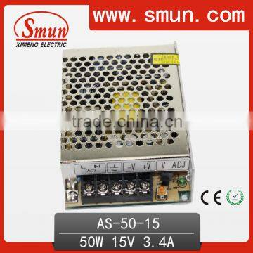 Small Size 50W 15V AC DC Switch Power Supply SMPS(AS-50-15)