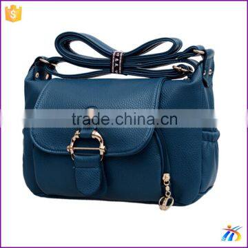 China factory price blue crossbody bags leather shoulder bags women