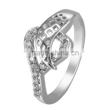 Special Women New Fashion White Gold Plated Inlay Clear Zircon Ring for Party