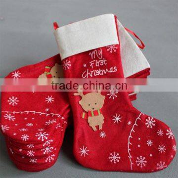 2015 new arrival!!! Red reindeer design christmas gifts stocking