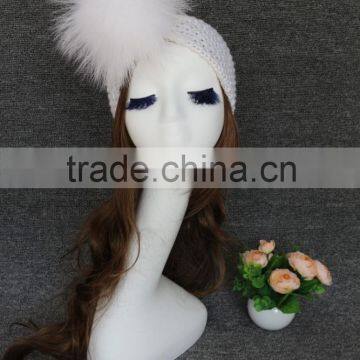 Genuine Raccoon Fur Ball Elastic Hair Band Mixed Colors Fur Head Band