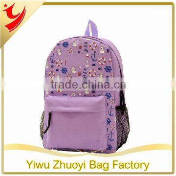 600D Nylon polyester material school backpack bags with printing