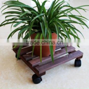 outdoor roller solid wood garden flower or plant pot tray