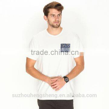 handsome front pocket white T shirt