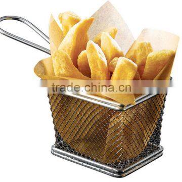 Stainless steel mini fryer basket kitchen cooking wire mesh storage baskets