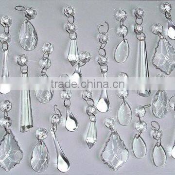 6.9-3 Chandelier Drops Parts Glass Shaped Crystals Shabby Droplets Upcycle Beads Charms Dazzle Christmas Tree