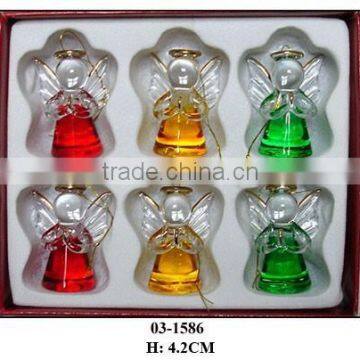 colors glass angel for christmas decorations