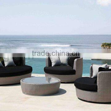 Synthetic rattan furniture with two sofa and double sofa