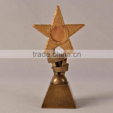 Star shape resin trophy cup for souvenir