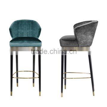 Fabric or leather wood italian bar stool YC7039