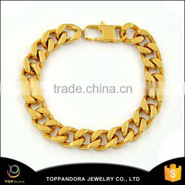 top quality factory price gold plating stainless steel chain bracelet jewelry casting