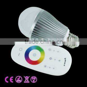 6W RGB led bulb with RF touch remote,AC 86V-265V;can be controlled by our own wifi controller