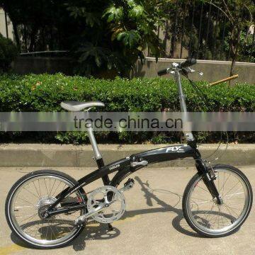 Black Alloy folding bicycle frame