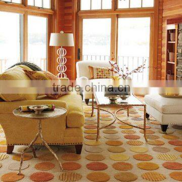 Circle patterned rugs Yellow rugs colorful carpets