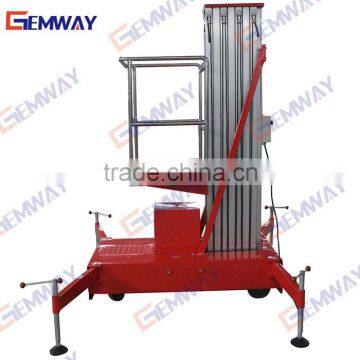 8m Manual push around single mast hydraulic ladder lift