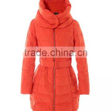 2016 women's high quality mid-thigh length bread type stand collor heavy down jacket