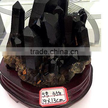 natural pure black crystal wands cluster for home decoration wholesale