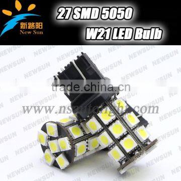 27pcs 5050SMD 510lm super bright auto canbus light bulbs W21-5W bulb T20 car led turn brake bulb