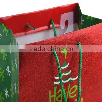 Wholesale Handmade Custom Glitter Christmas Gift Paper Shopping Bags photo-2