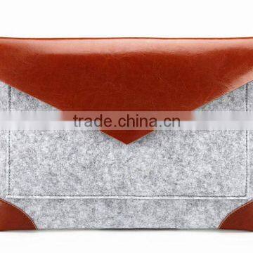 Factory Price Felt+pu Laptop Cover Case for Macbook Air/Pro